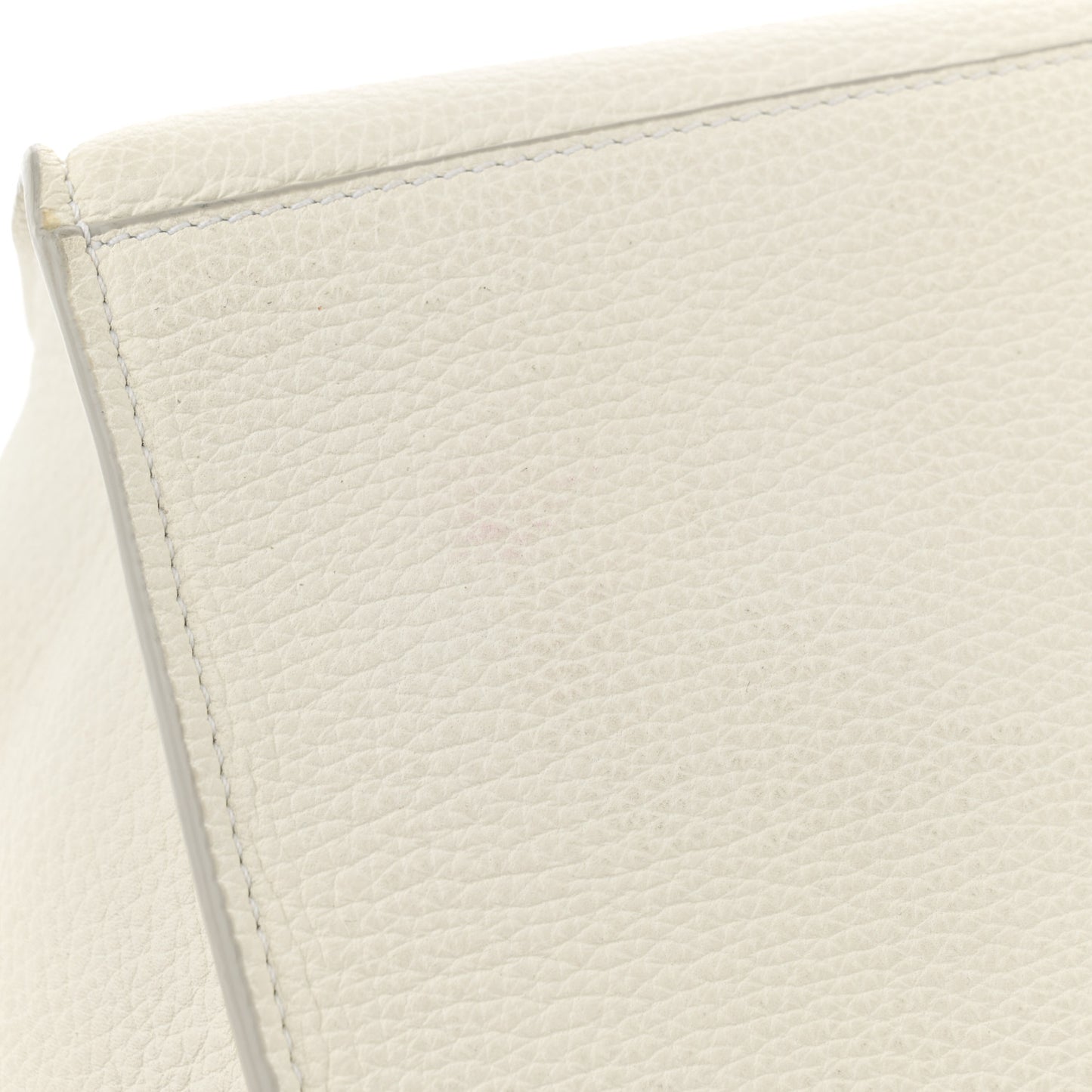 Supple Grained Calfskin Small Big Bag White