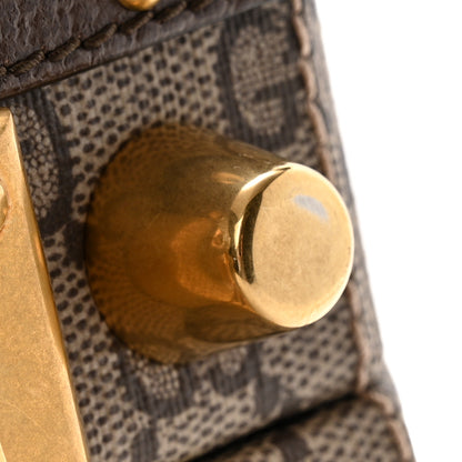 Gucci GG Supreme Monogram Textured Dollar Calfskin Web Savoy Hat Box Beige Ebony New Acero 9 of 12