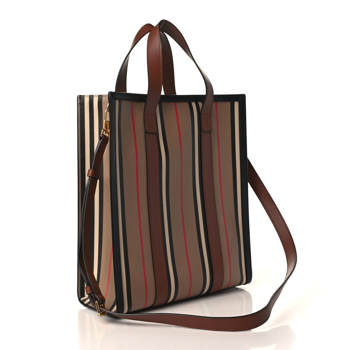 E-Canvas Stripe Book Tote Archive Beige
