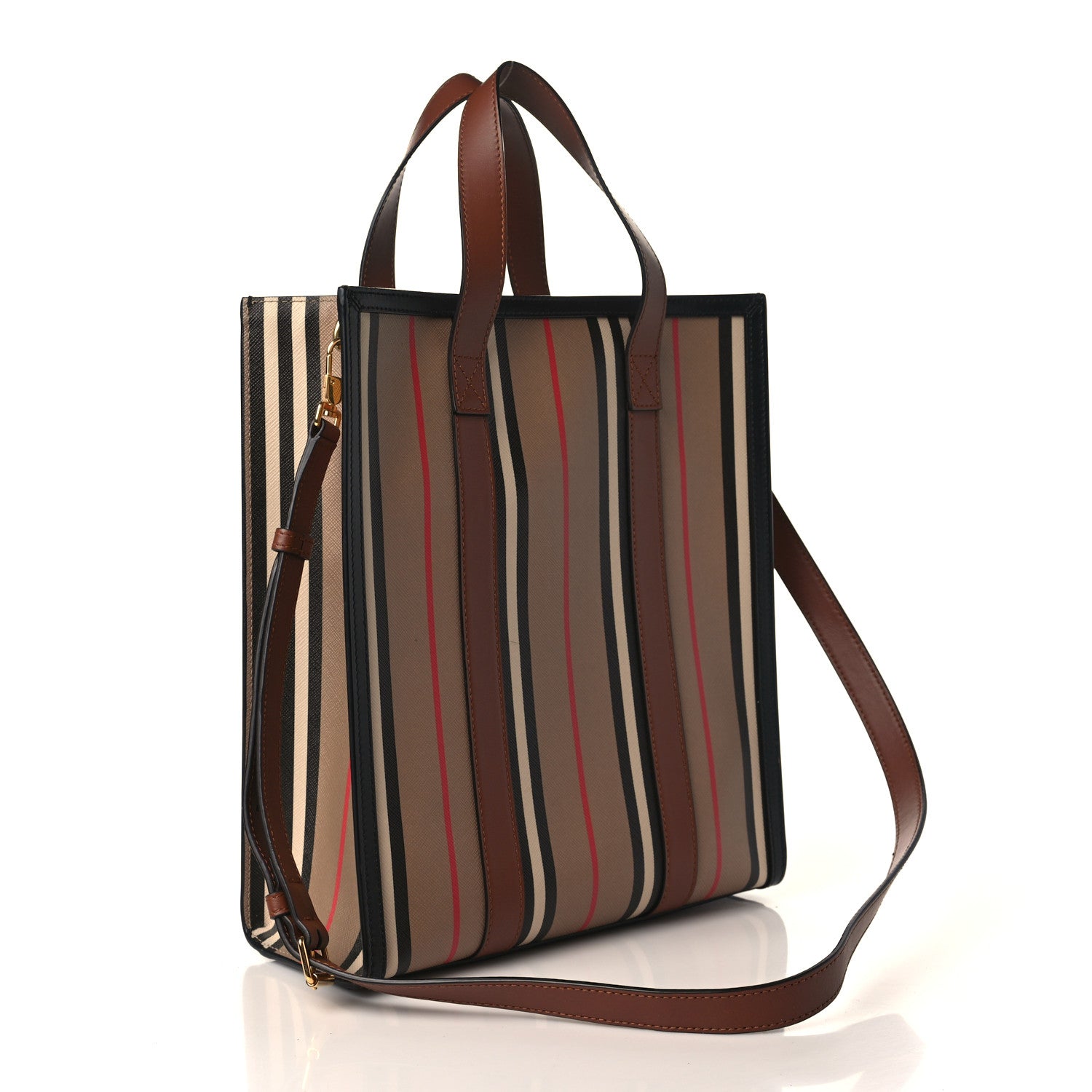 Burberry E-Canvas Stripe Book Tote Archive Beige 3 of 8