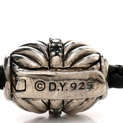 David Yurman Sterling Silver Black Diamond Leather Chevron Bracelet 3 of 3