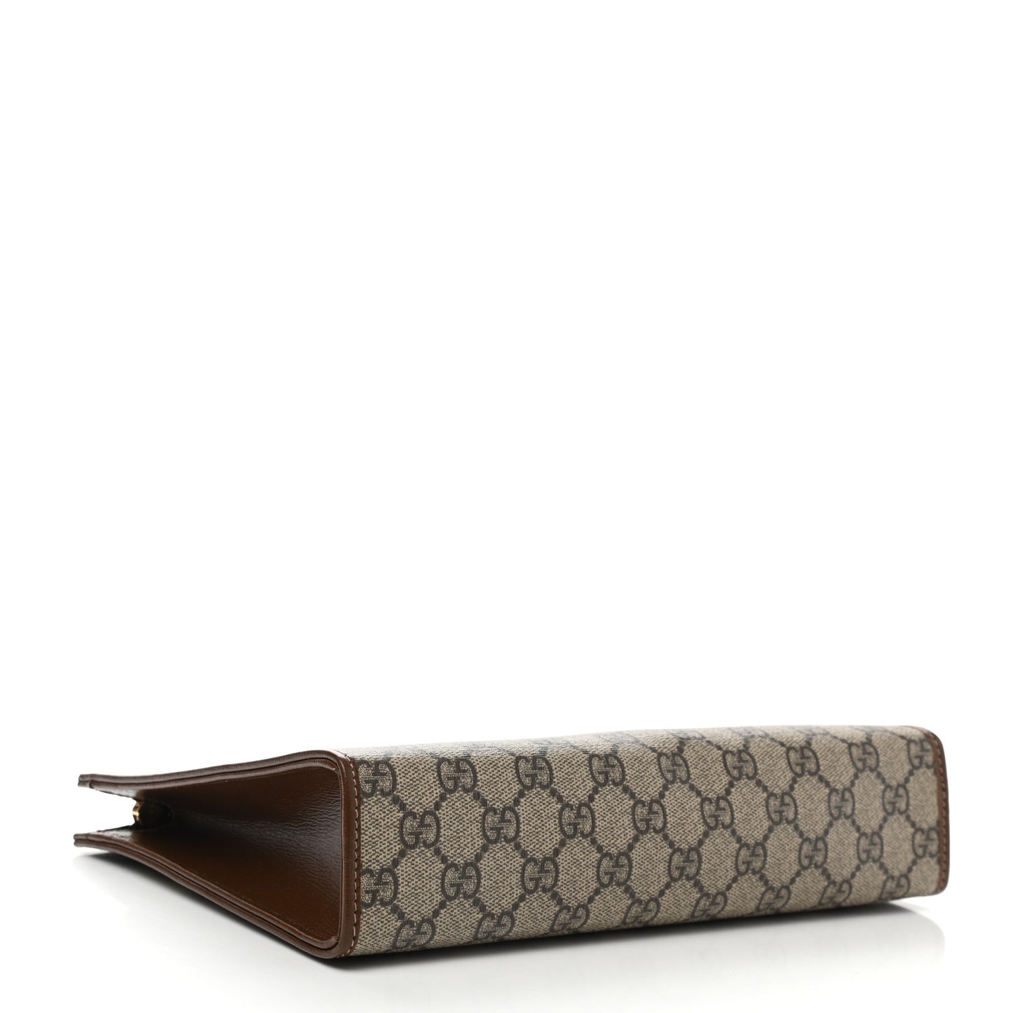 GG Supreme Monogram Horsebit 1955 Zip Pouch Beige Brown Sugar