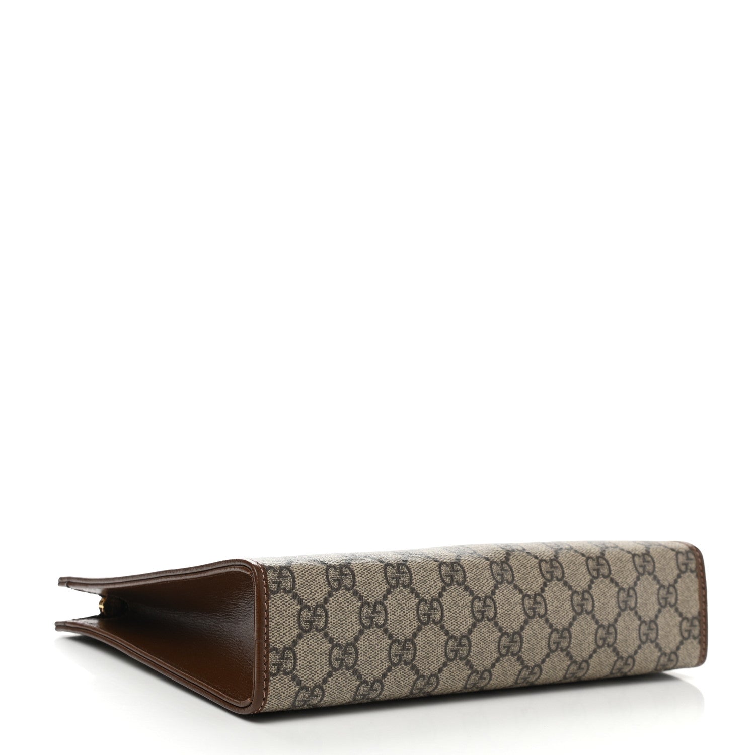 Gucci GG Supreme Monogram Horsebit 1955 Zip Pouch Beige Brown Sugar 4 of 8