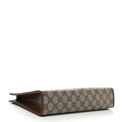 Gucci GG Supreme Monogram Horsebit 1955 Zip Pouch Beige Brown Sugar 4 of 8