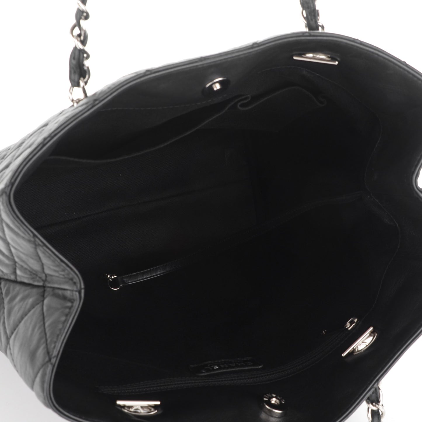 Calfskin Quilted In The Business North South Tote Black