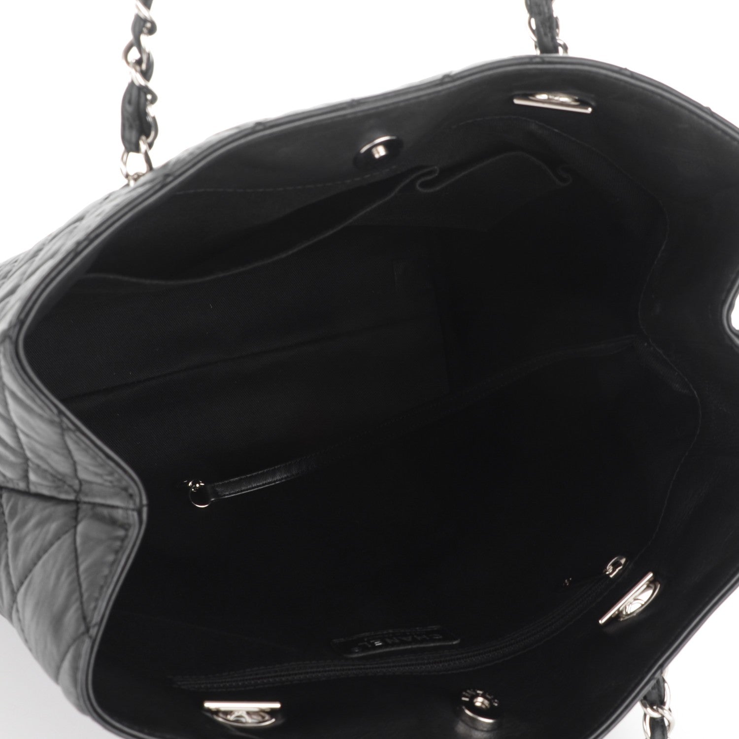 Chanel Calfskin Quilted In The Business North South Tote Black 5 of 7