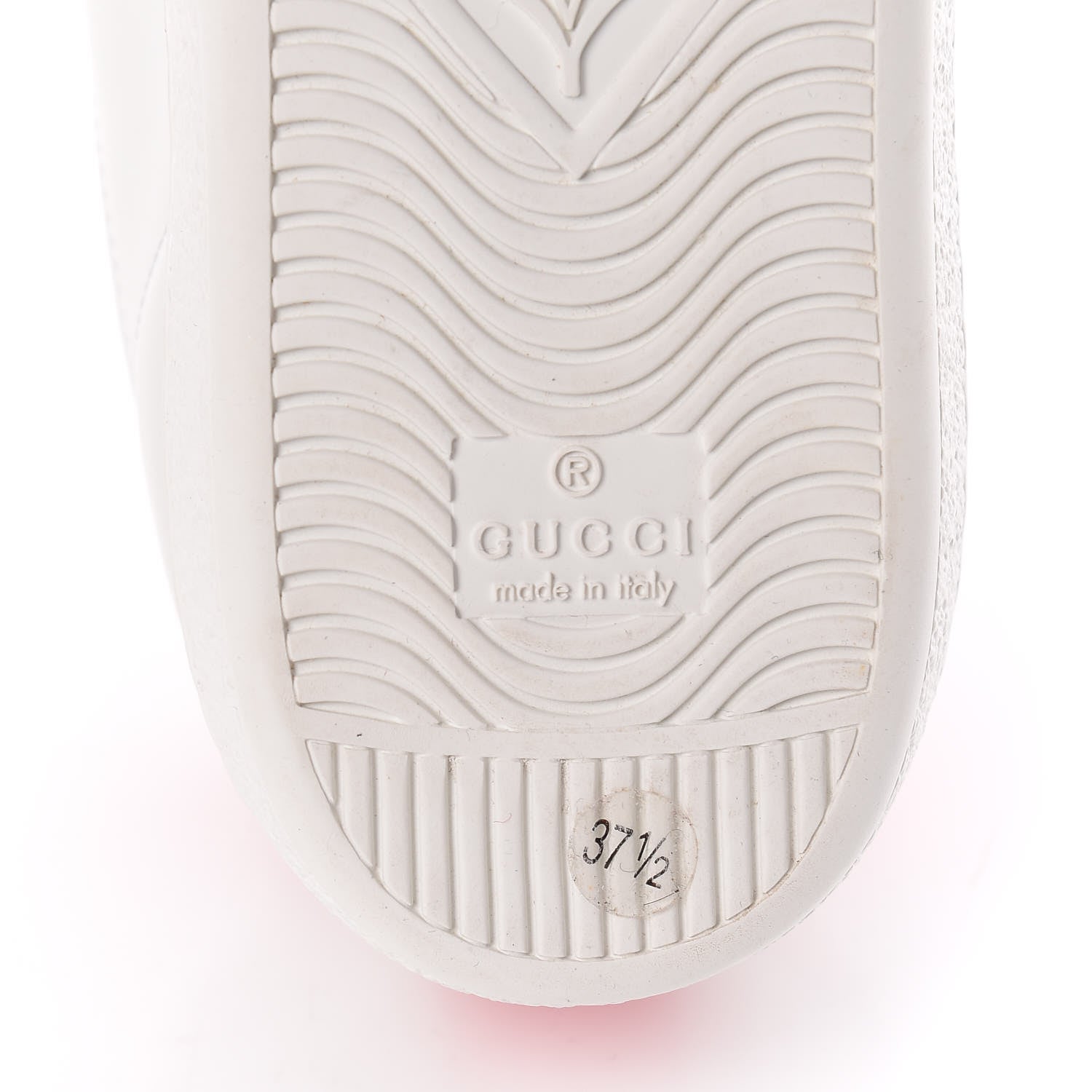 Gucci Calfskin Ayers Bee Embroidered Womens Ace Sneakers 37.5 White Green 6 of 10