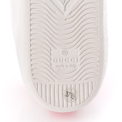 Gucci Calfskin Ayers Bee Embroidered Womens Ace Sneakers 37.5 White Green 6 of 10