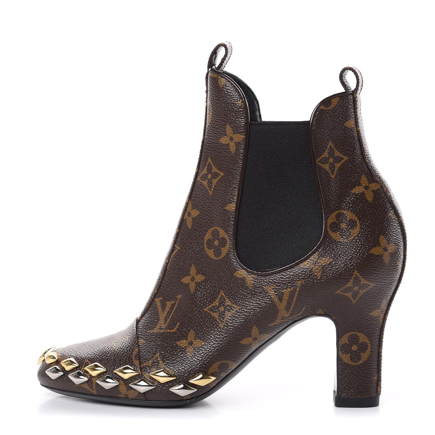 Monogram Gold Rush Studded Uniformes Cap Toe Chelsea 75mm Ankle Boots 37