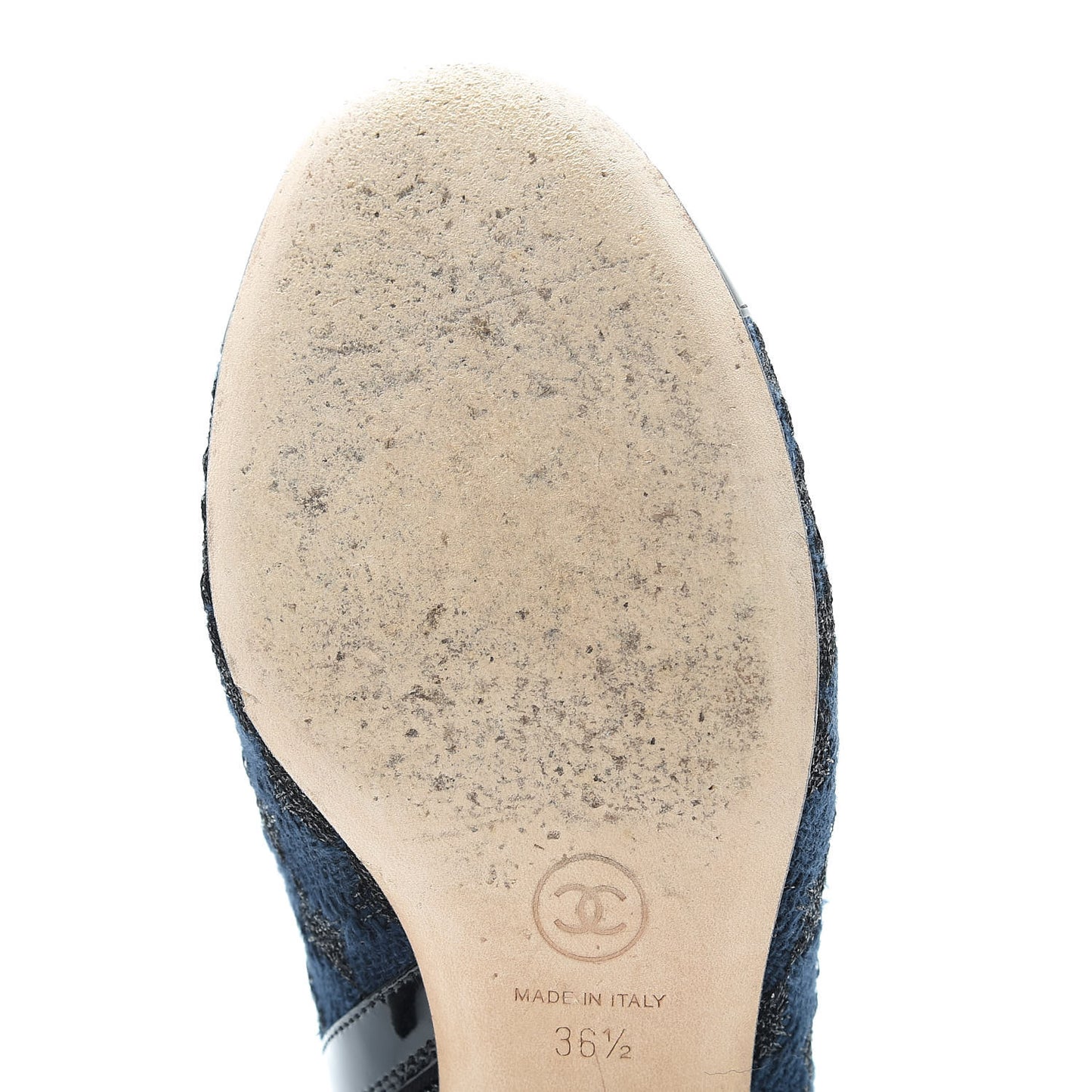 Tweed Cap Toe CC Short Boots 36.5 Navy Black
