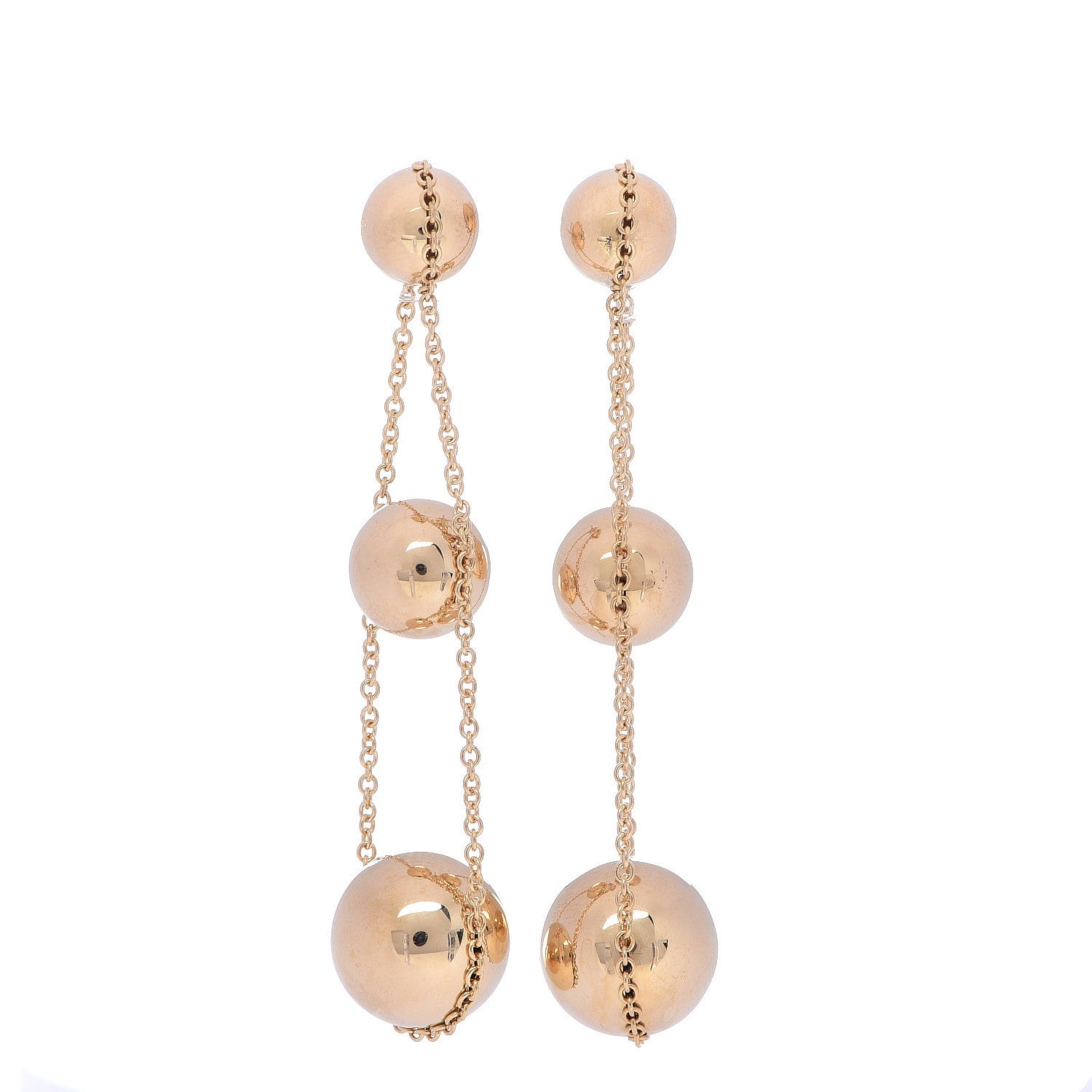 Tiffany 18K Yellow Gold HardWear Triple Drop Earrings 1 of 4