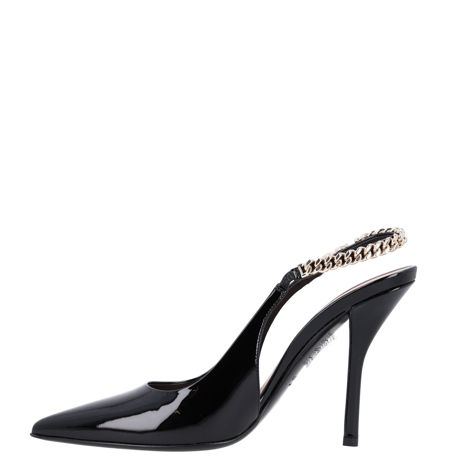 Gucci Vernice Crystal Nappa Charlotte Signoria Slingback Pumps 37.5 Black 1 of 9
