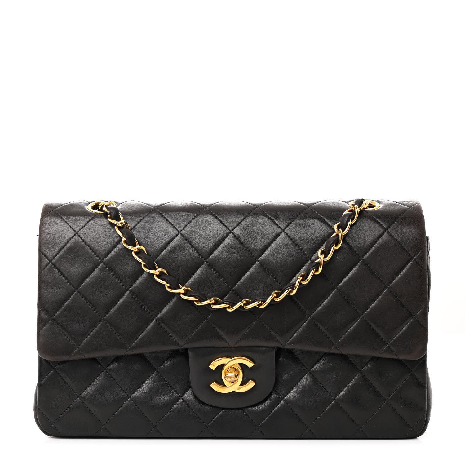 Chanel Lambskin Quilted Medium Double Flap Black 1 of 14