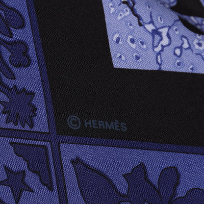 Hermes Silk Early America Scarf 90 Noir Bleu Nuit Rouge 3 of 13