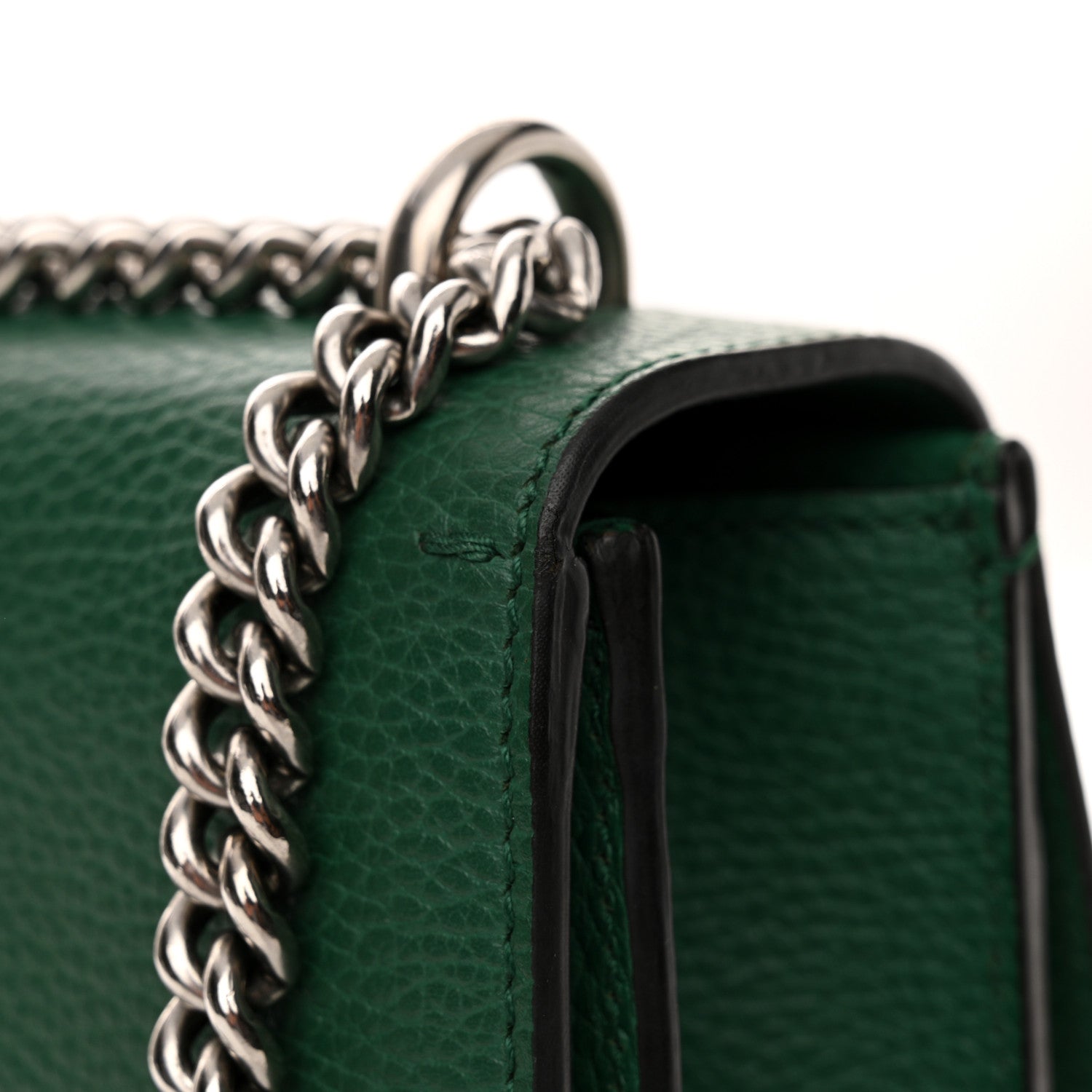 Gucci Pebbled Calfskin Small Dionysus Shoulder Bag Emerald 12 of 14