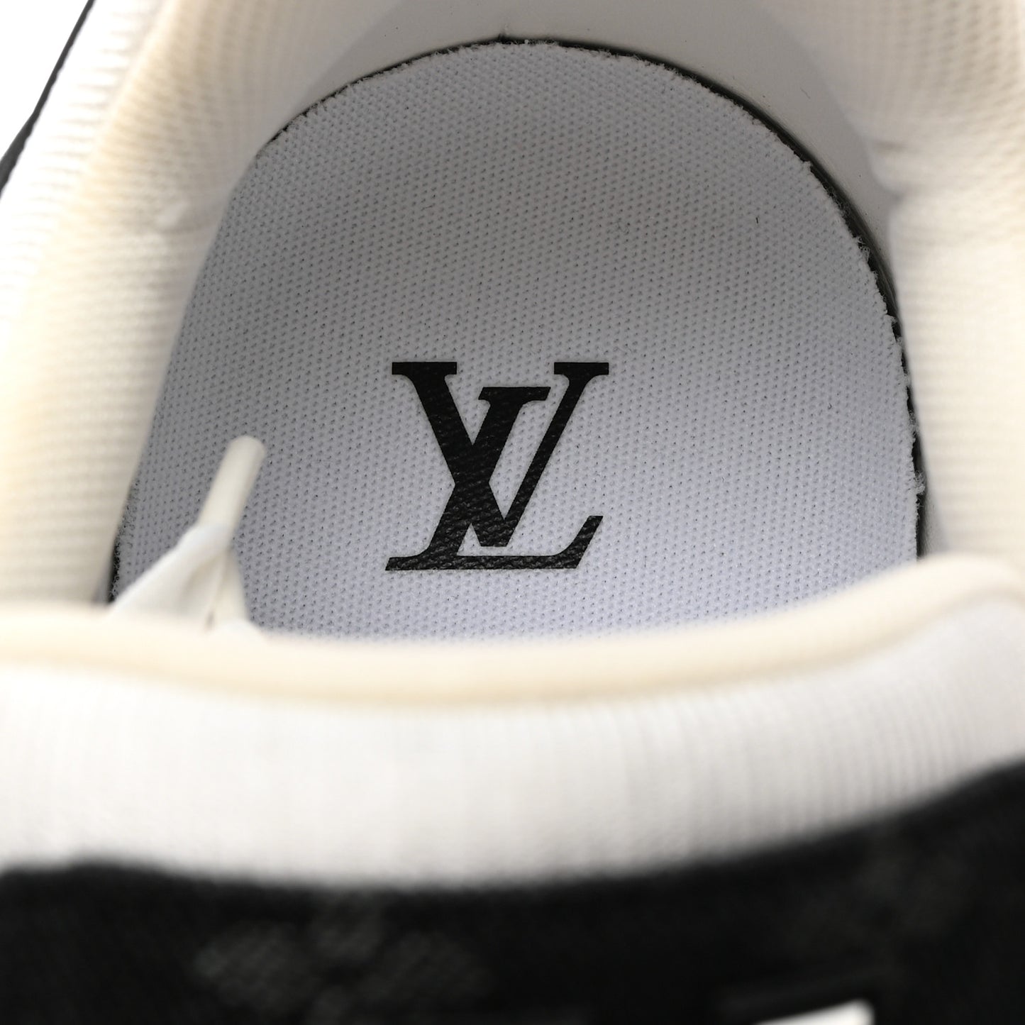 Calfskin Monogram Denim Mens LV Trainer Sneakers 9 Black