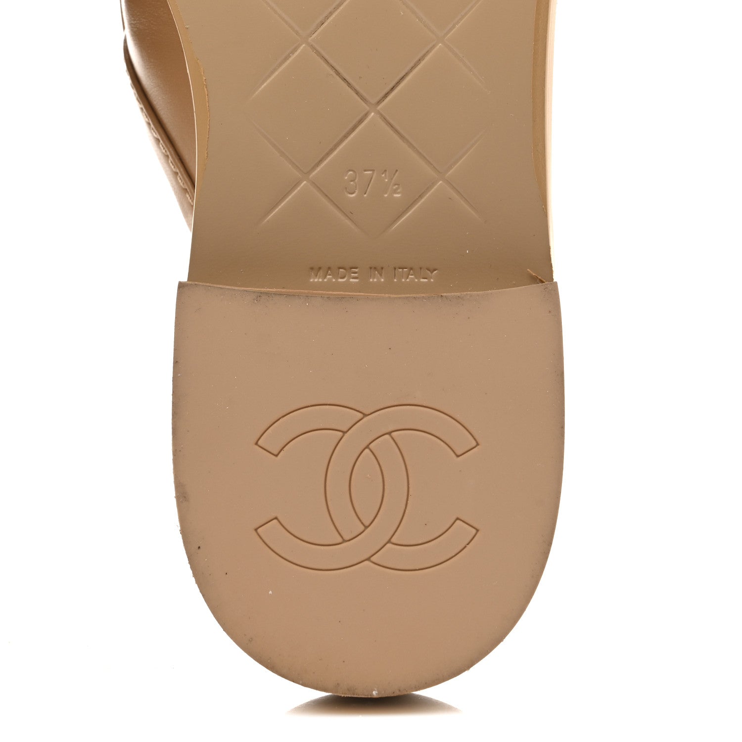 Chanel Lambskin Quilted CC Turnlock Mules 37.5 Light Beige 8 of 11