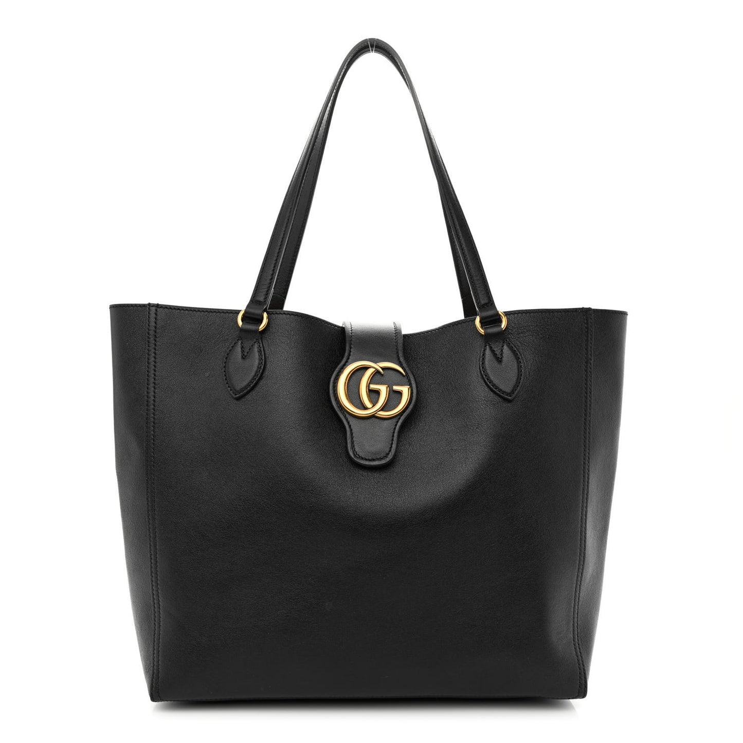 New Sakai Calfskin Lux Medium Dahlia Tote Black