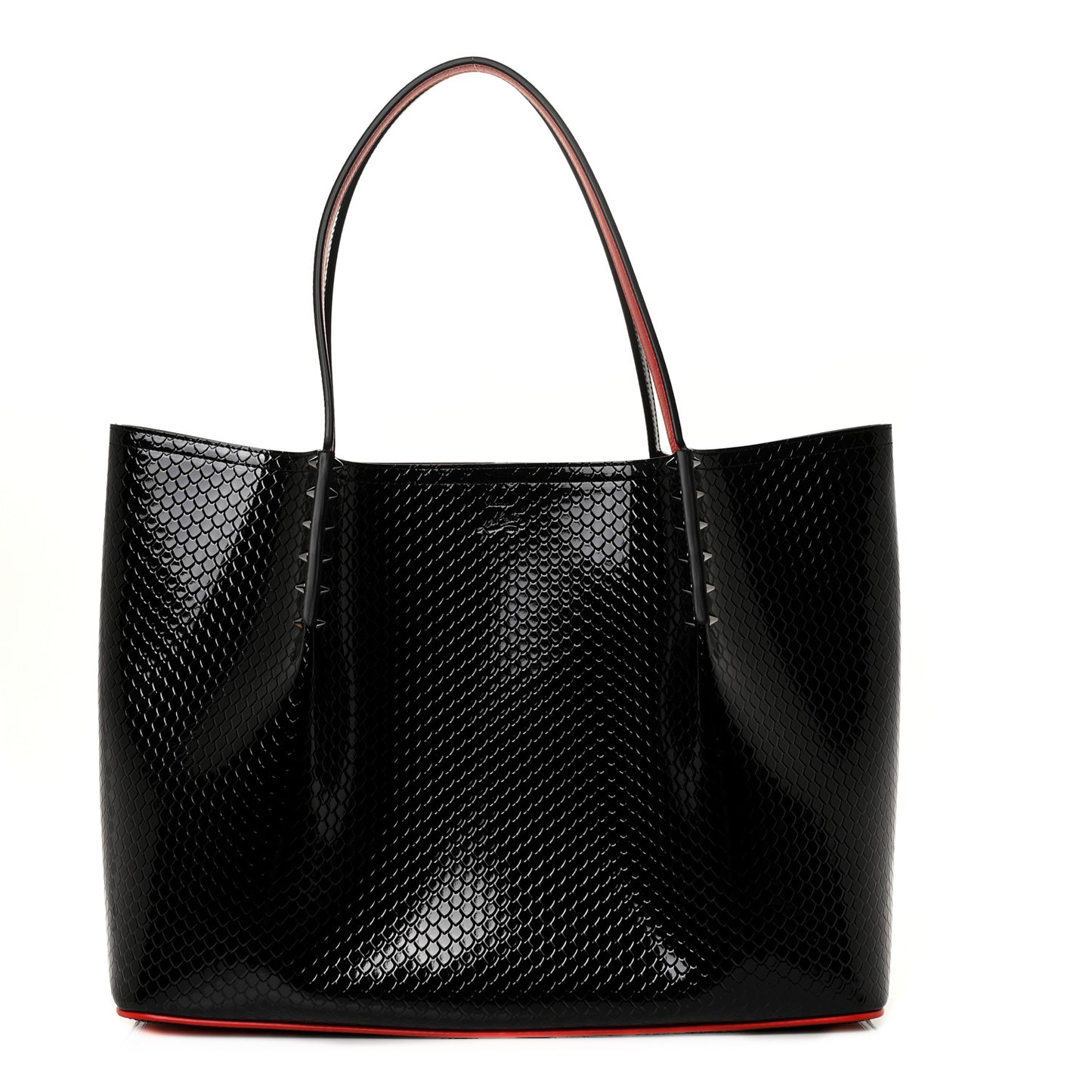 Calfskin Snake Embossed Spikes Large Cabarock Black