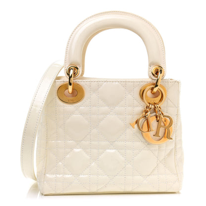 Christian Dior Patent Cannage Mini Lady Dior Ivory 1 of 15