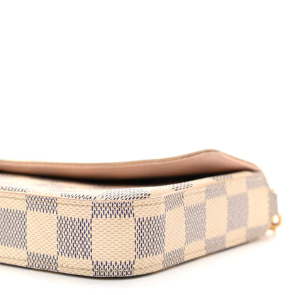 Louis Vuitton Damier Azur Pochette Felicie Chain Wallet Rose Ballerine 9 of 15