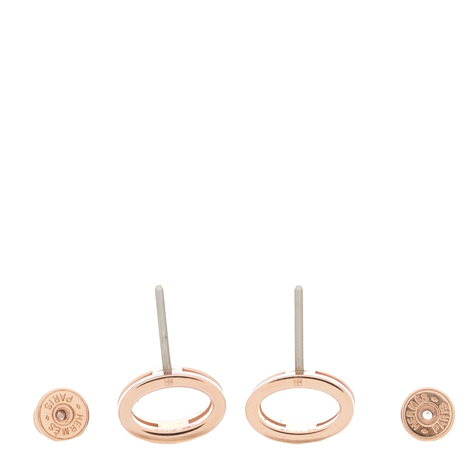 Hermes Rose Gold Lacquered Pop H Earrings Rouge H 3 of 5