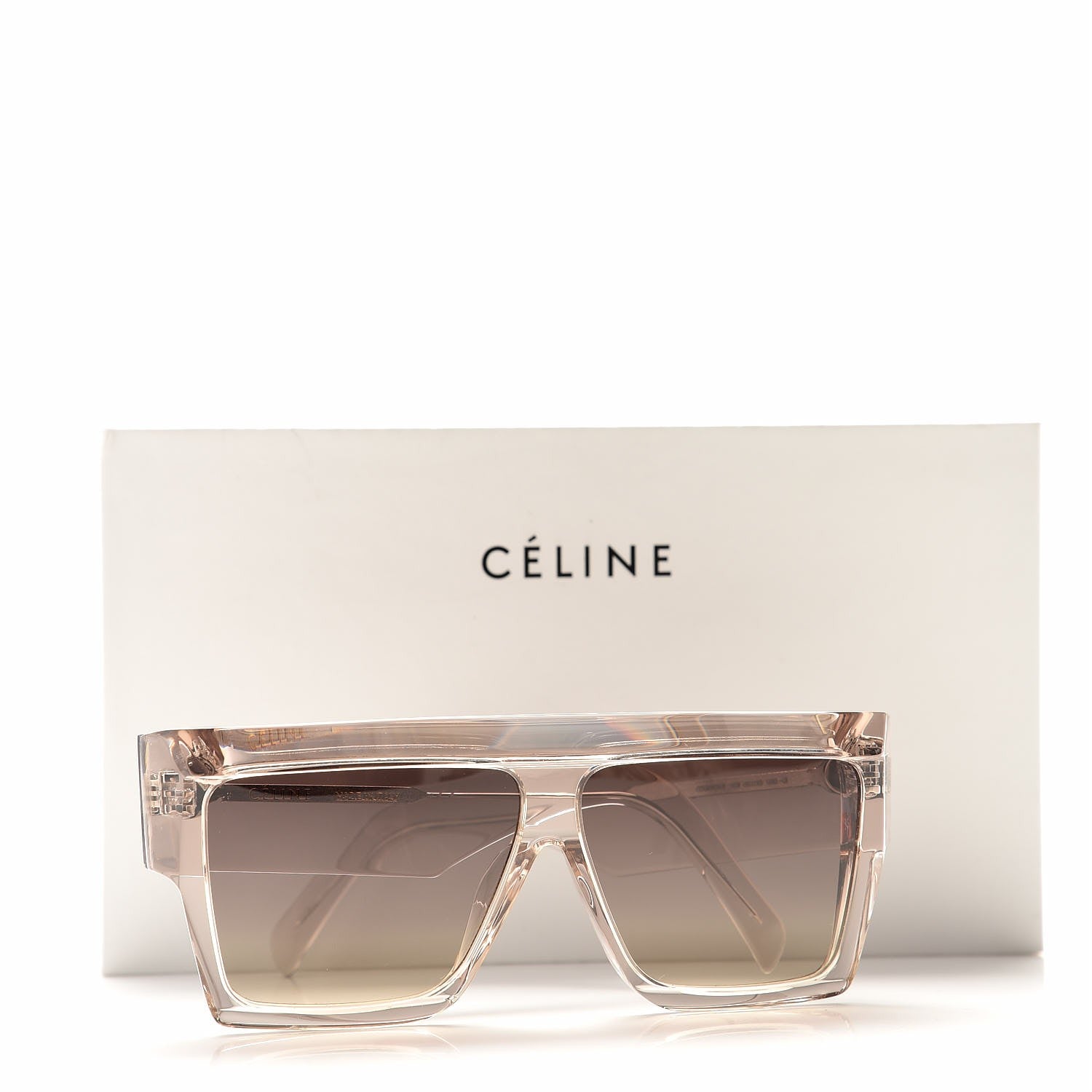 Celine Square Acetate Transparent Smoke Flat Sunglasses CL 40030F Pink 8 of 8
