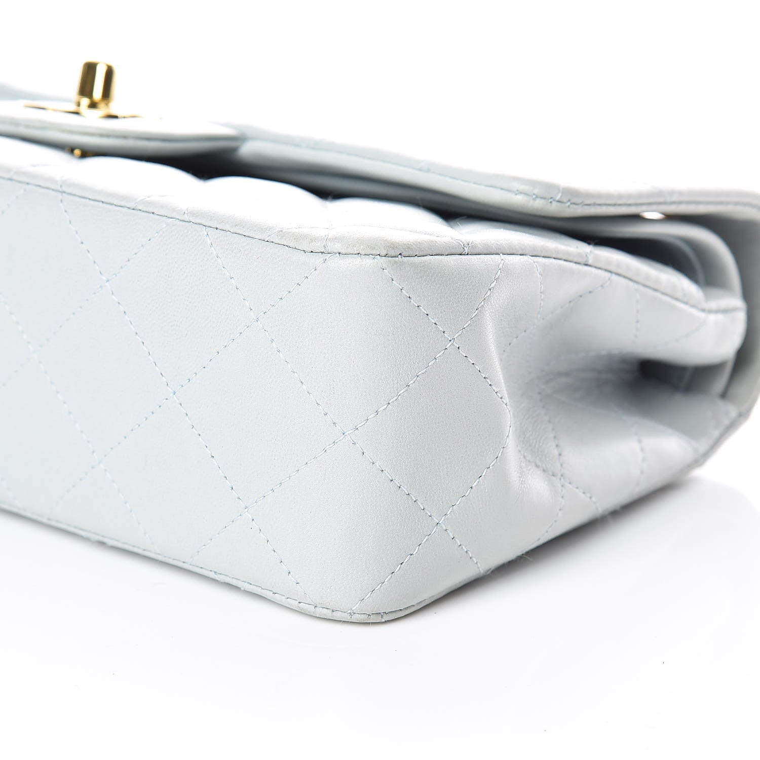 Chanel Lambskin Quilted Small Double Flap Light Blue 6 of 22
