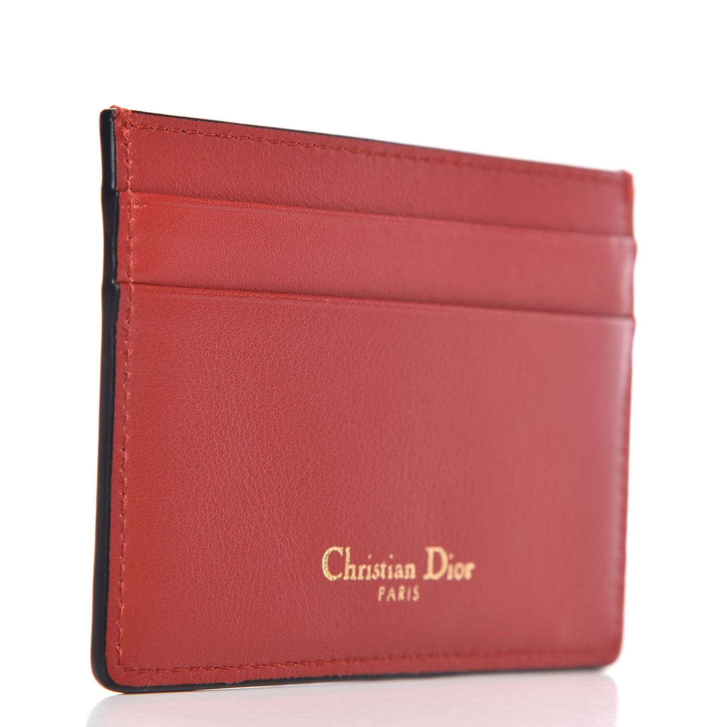 Calfskin Stars Voyageur Card Holder Rouge
