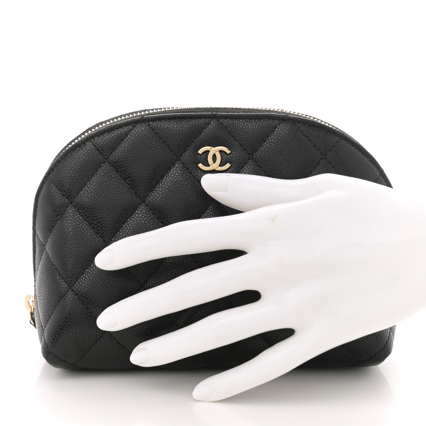 Caviar Quilted Cosmetic Case Black
