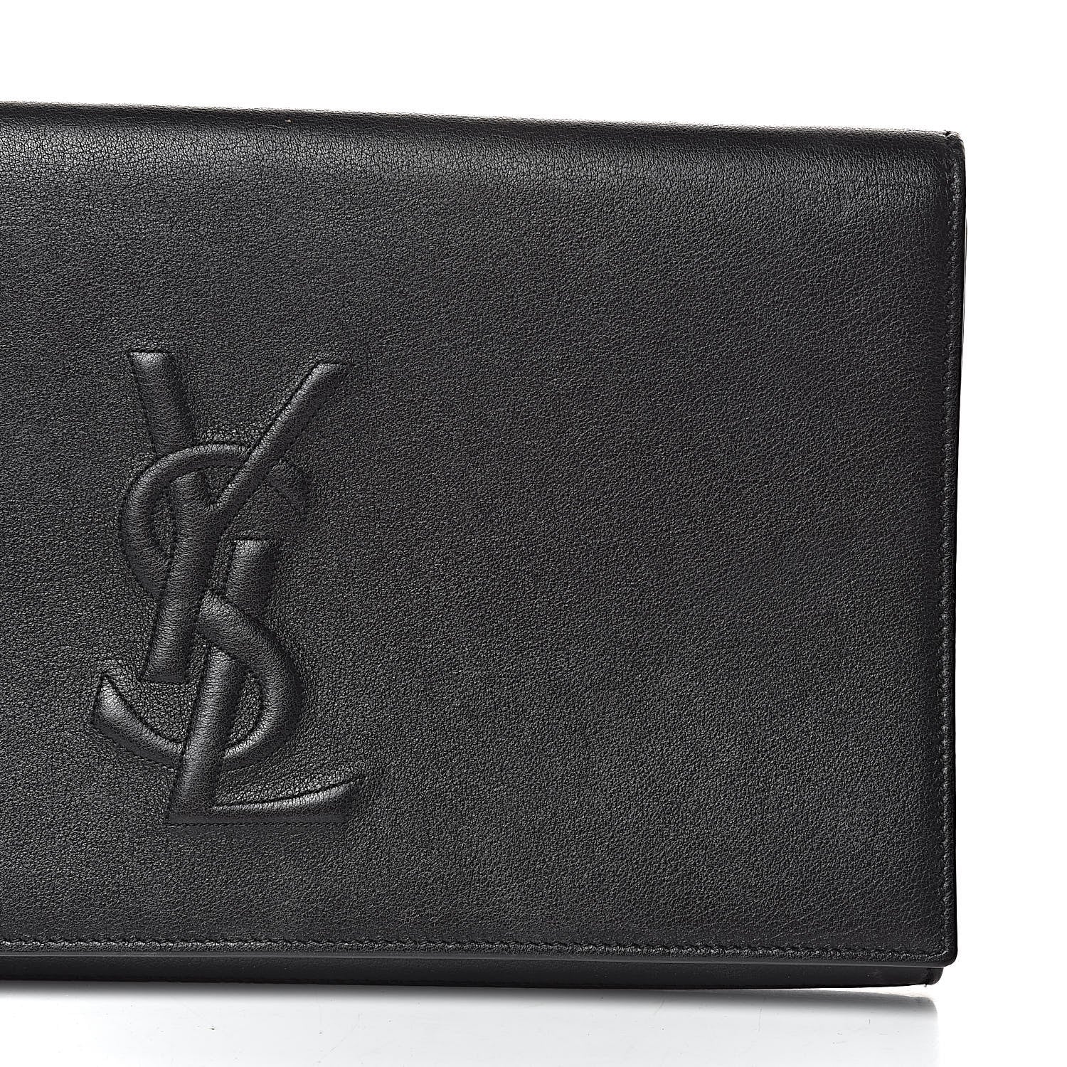 Saint Laurent Calfskin Monogram Large Belle De Jour Clutch Black 9 of 14