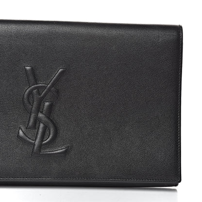 Saint Laurent Calfskin Monogram Large Belle De Jour Clutch Black 9 of 14