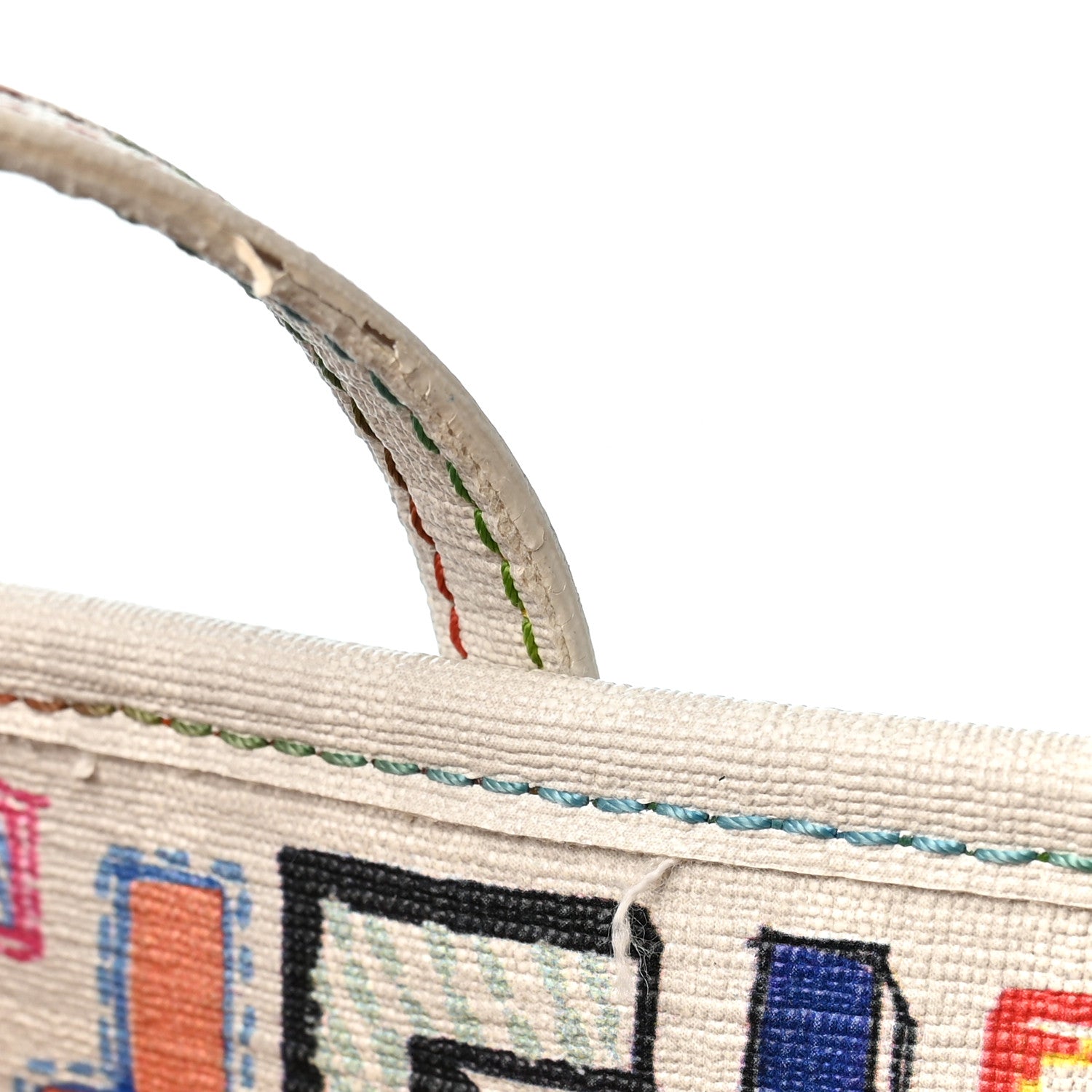 Fendi Zucca Spalmati Vitello FF Multicolor Mini Roll Tote White Multicolor 11 of 12
