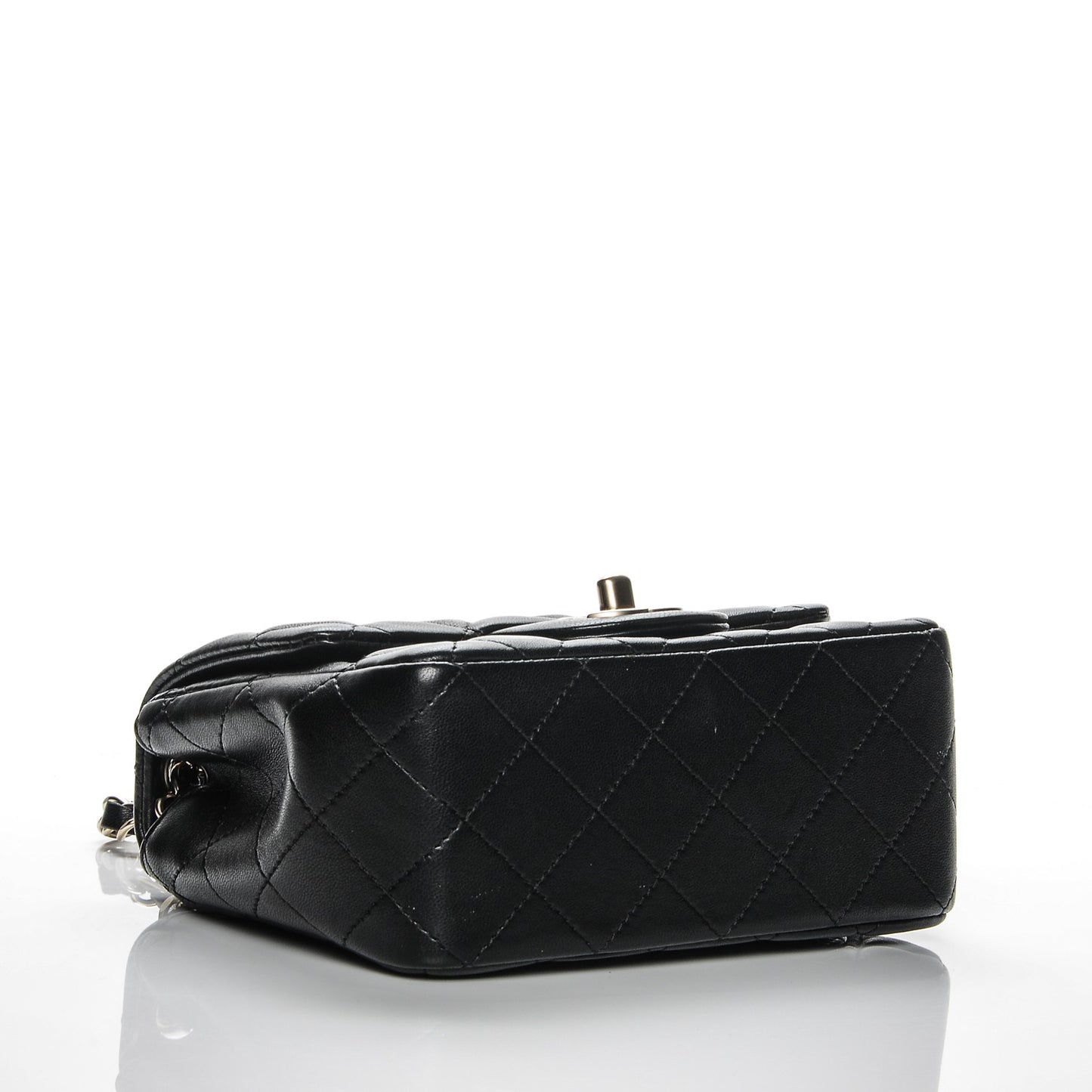 Lambskin Quilted Mini Square Flap Black