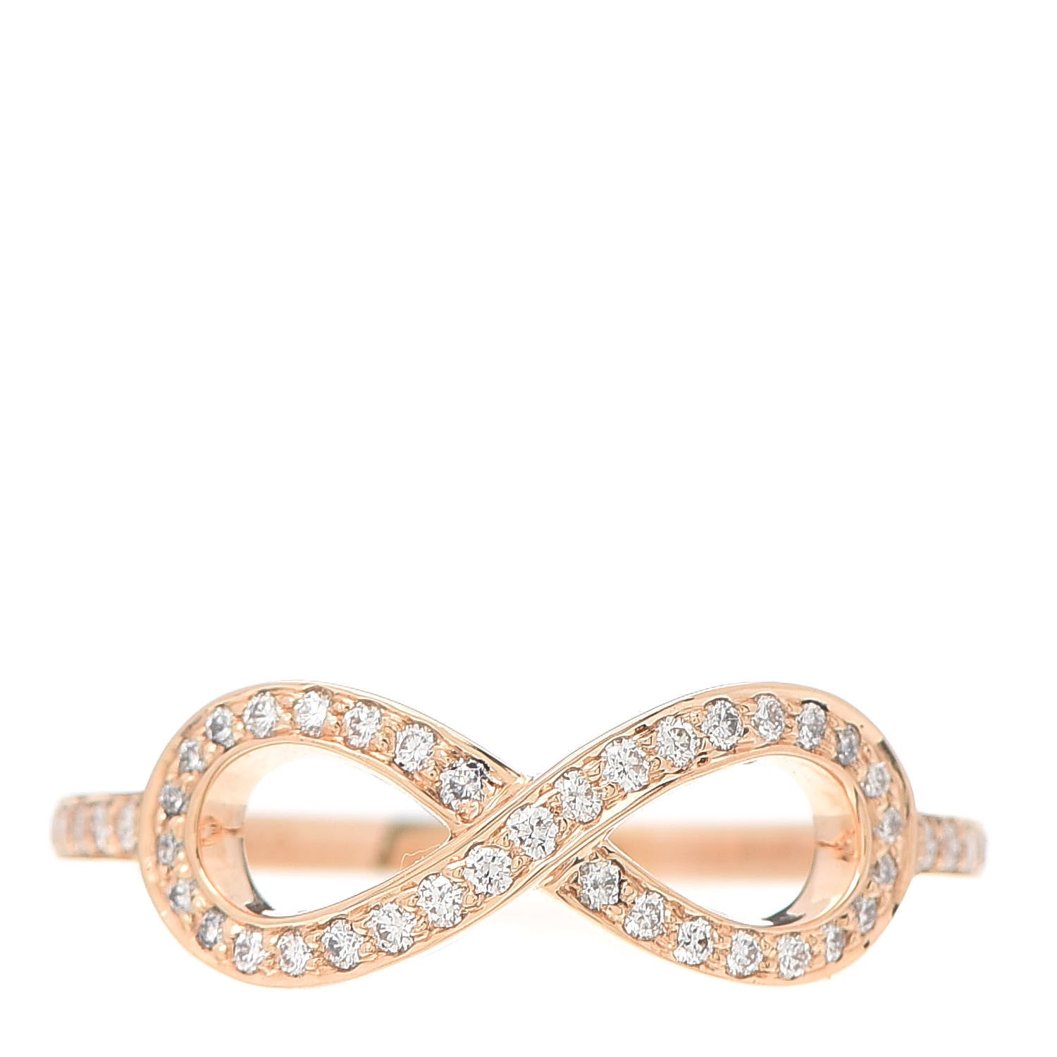 Tiffany 18K Rose Gold Diamond Infinity Ring 52 6 1 of 7