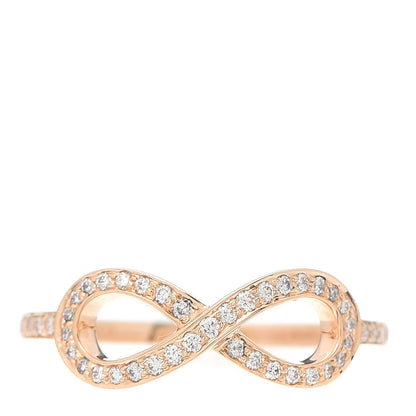 Tiffany 18K Rose Gold Diamond Infinity Ring 52 6 1 of 7