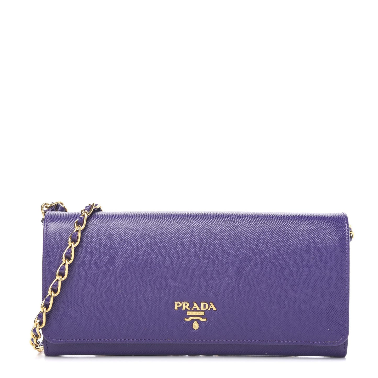 Saffiano Metal Oro Chain Wallet Viola