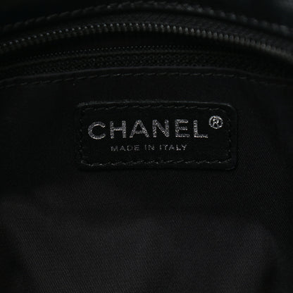 Chanel Coated Canvas Quilted Large Paris Biarritz Tote Black 6 of 12