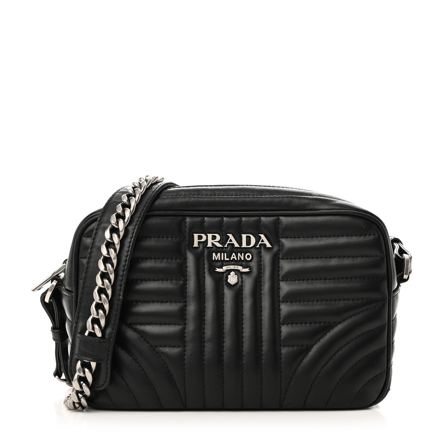 Prada Soft Calfskin Diagramme Camera Bag Black 1 of 10