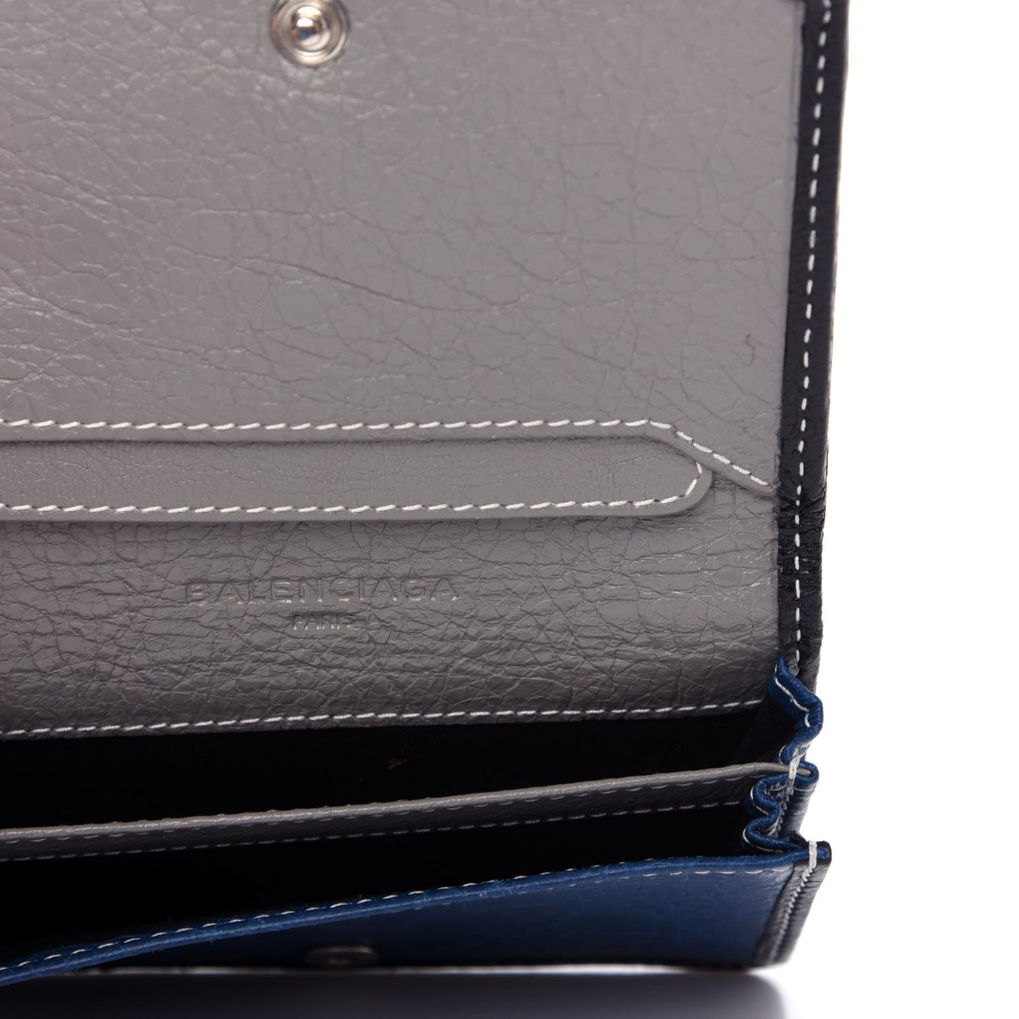 Veau Arena Multicolore Bazar Bi-Fold Card Case Bleu Gris White Black