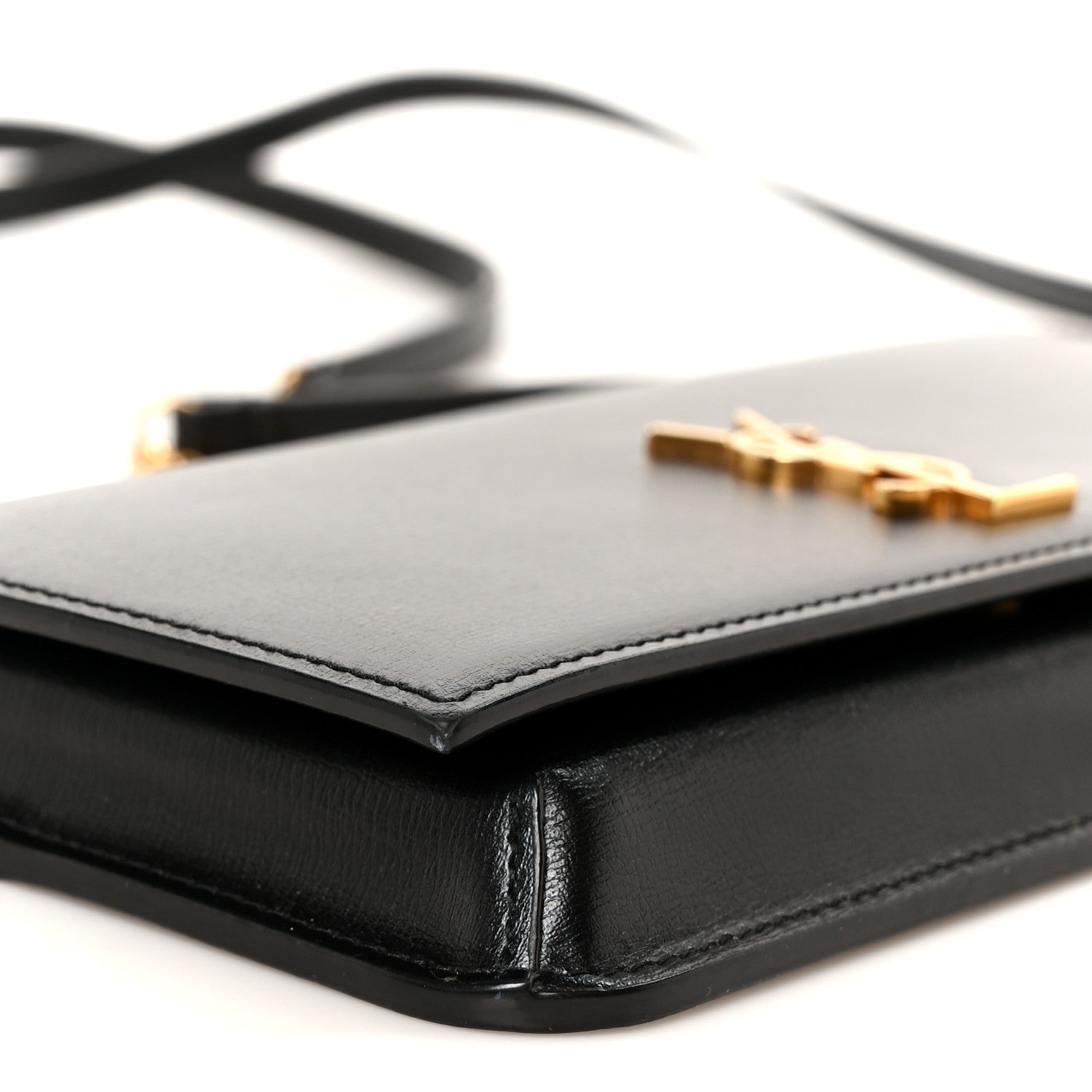 Saint Laurent Grained Calfskin Monogram Phone Holder Crossbody Black 9 of 11