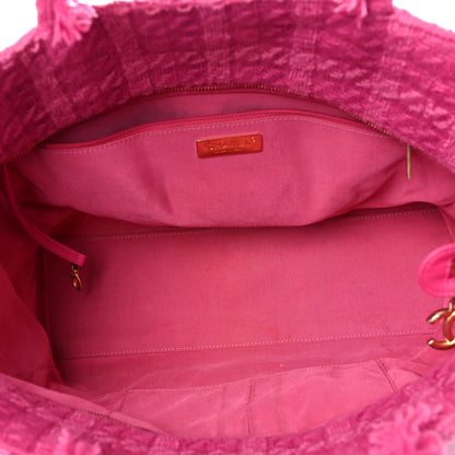 Chanel Wool Tweed Large Zipped Shopping Tote Pink 5 of 14