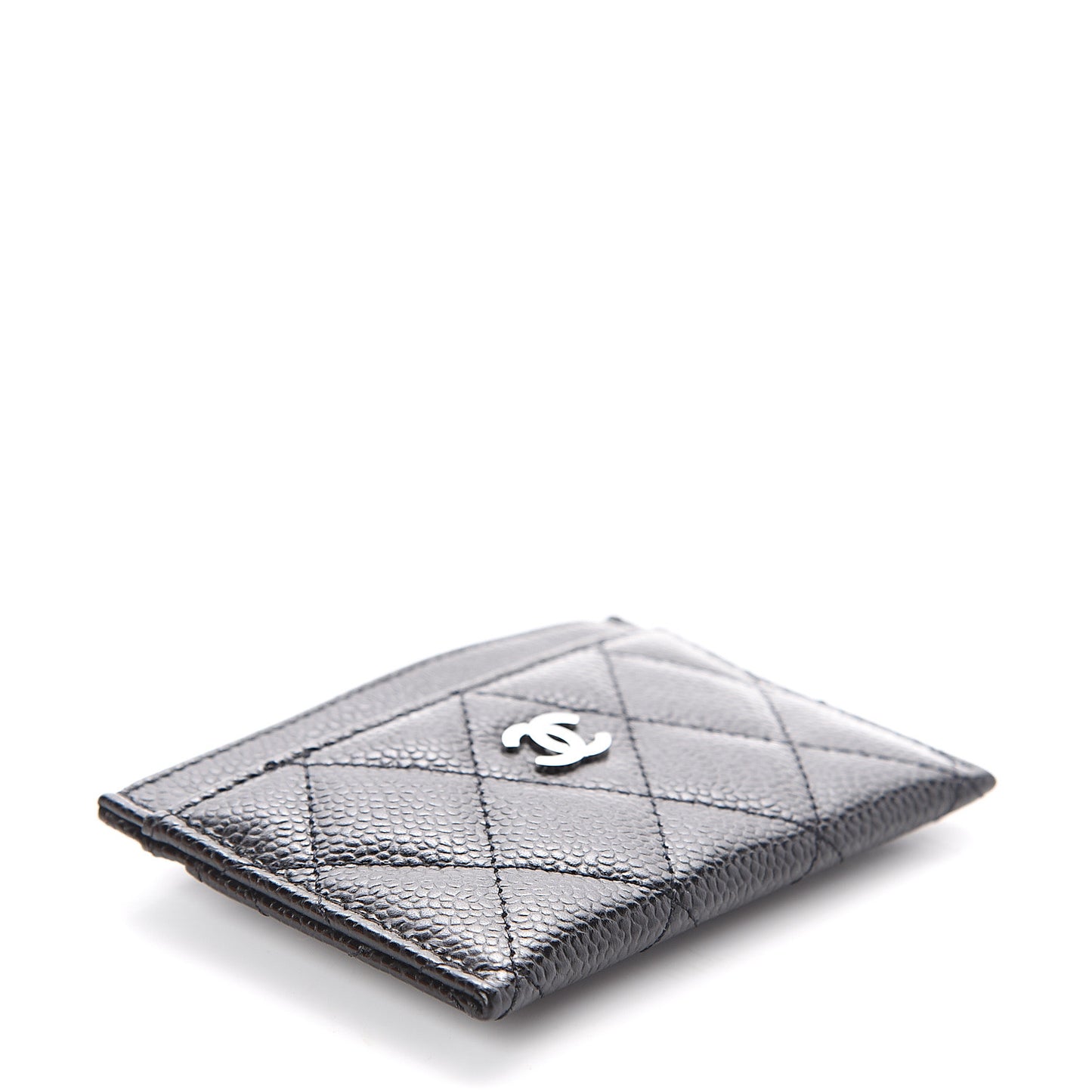 Caviar Quilted Card Holder Black