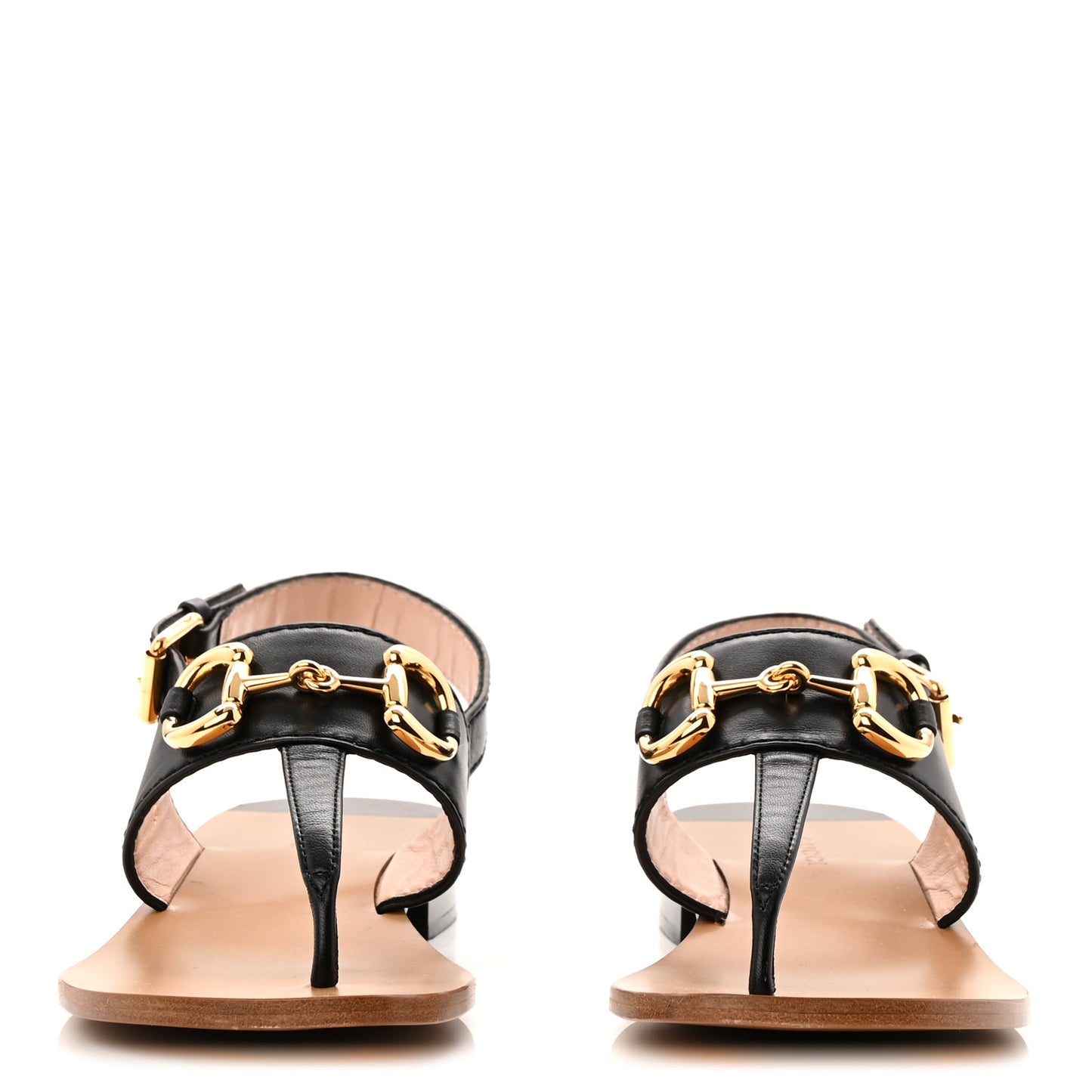 Nappa Charlotte Horsebit Thong Sandals 40 Black
