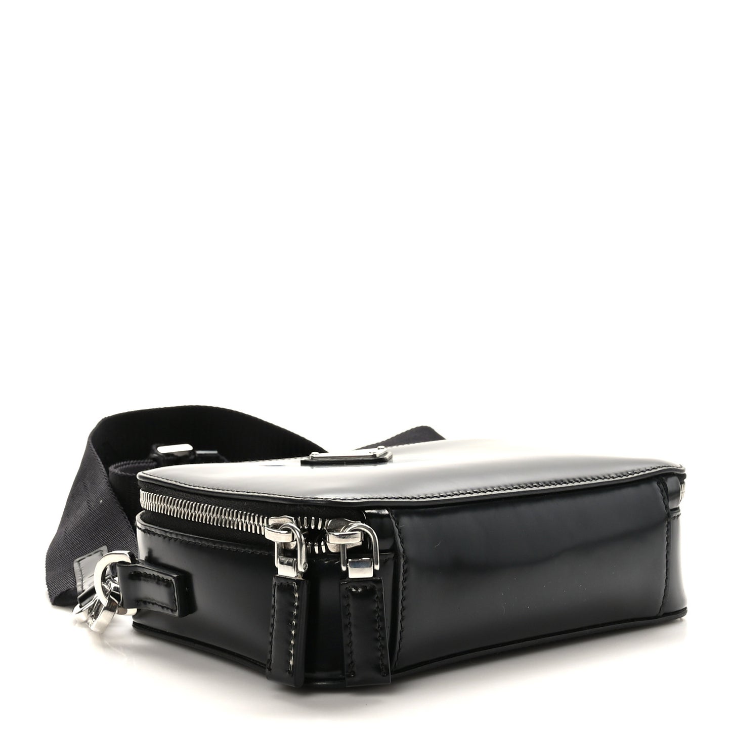 Saffiano Travel Small Brique Crossbody Bag Black