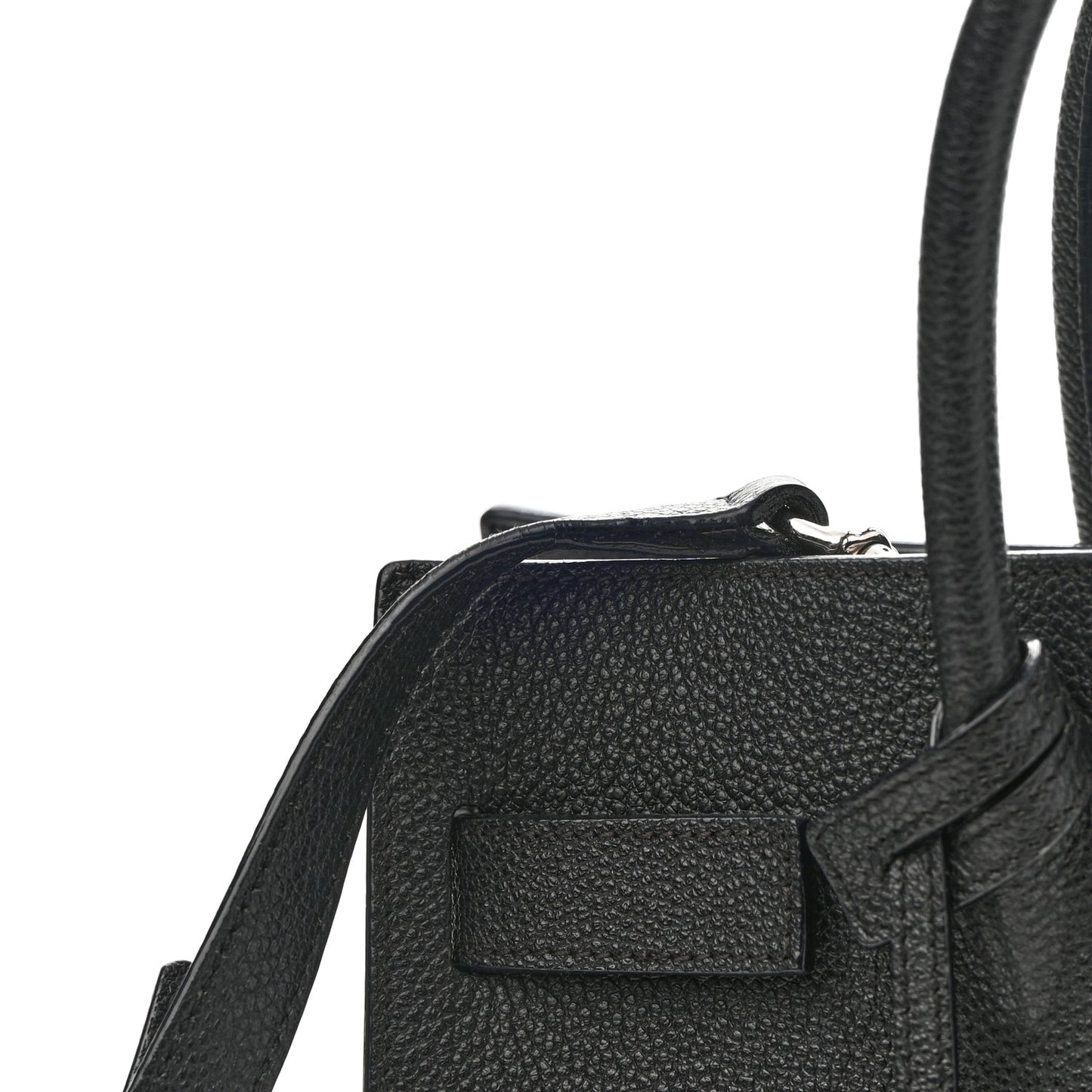 Grained Calfskin Baby Sac De Jour Black