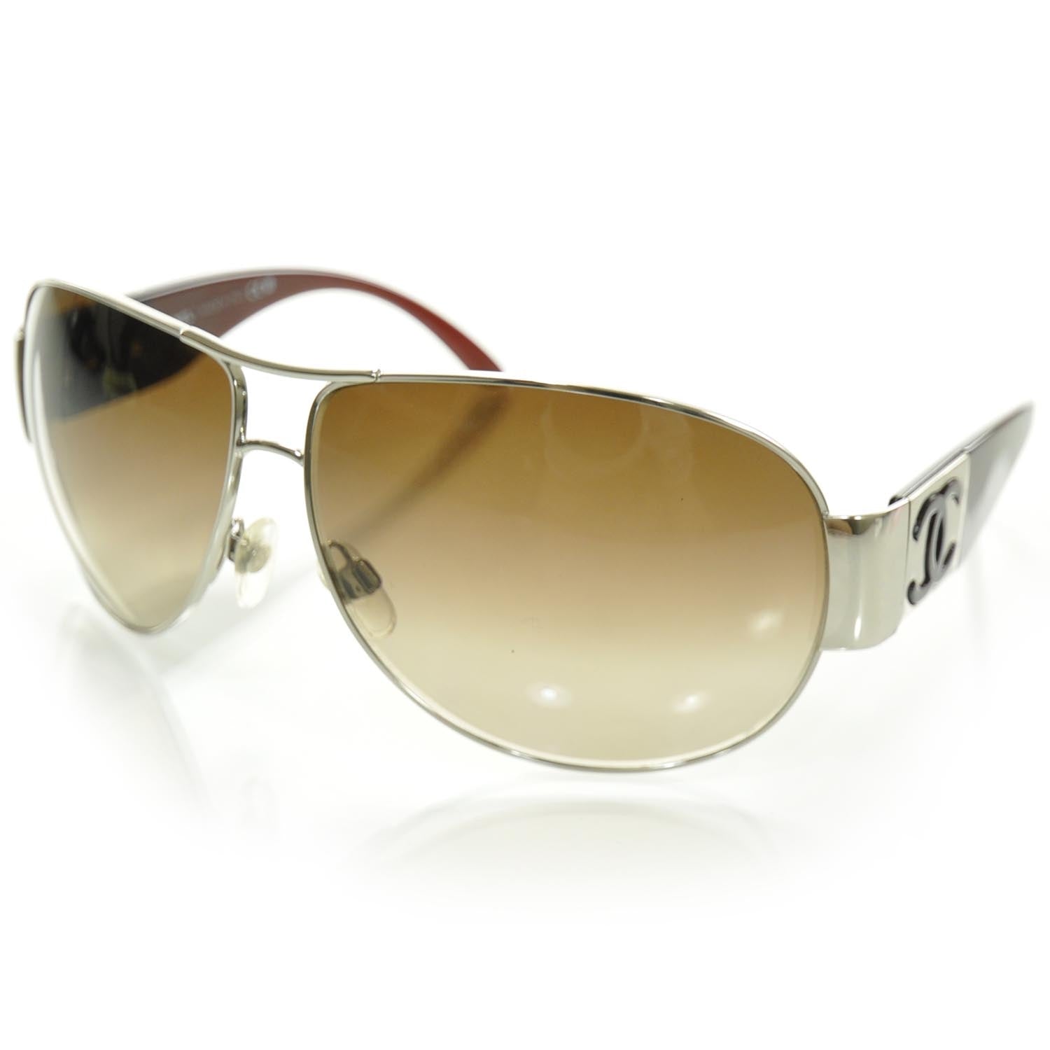 Chanel Aviator Sunglasses 4128 Brown 1 of 7