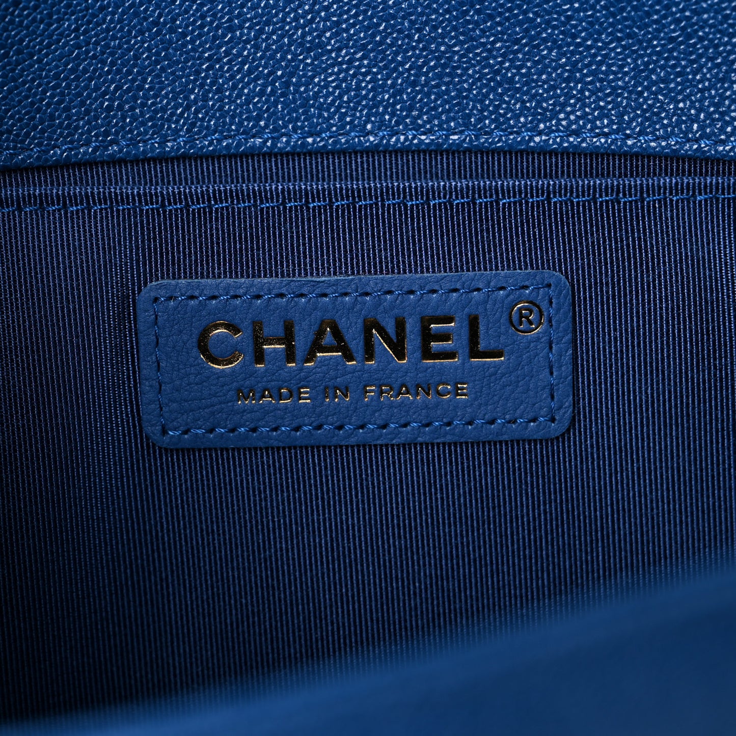 Caviar Quilted Medium Boy Flap Dark Blue