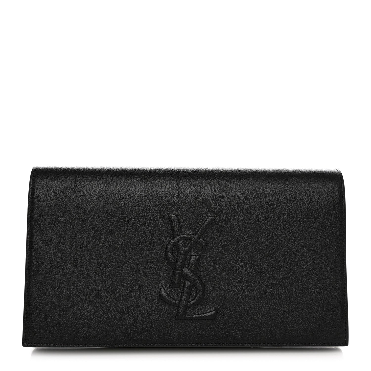 Saint Laurent Calfskin Monogram Large Belle De Jour Clutch Black 1 of 7