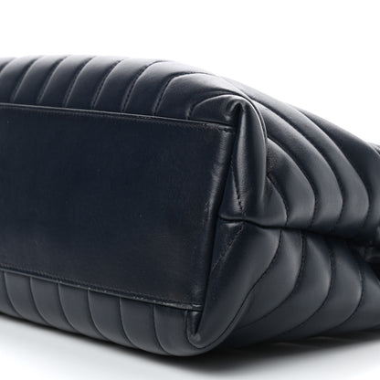 Saint Laurent Calfskin Y Quilted Monogram Medium Loulou Chain Satchel Medium Blue 7 of 9